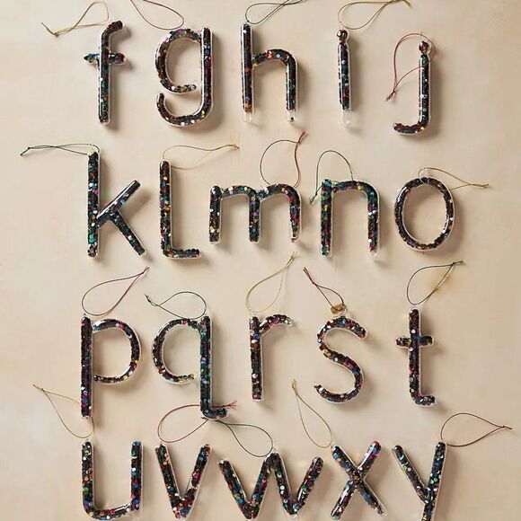 ANTHROPOLOGIE Glitz Monogram Ornament  - Picture 1 of 5